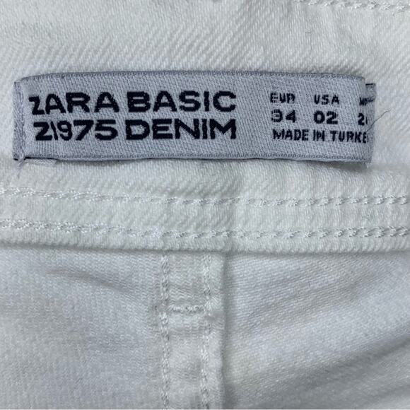 Zara Basic White Skinny Jeans with Floral Embroidery Size 2 - Picture 11 of 11